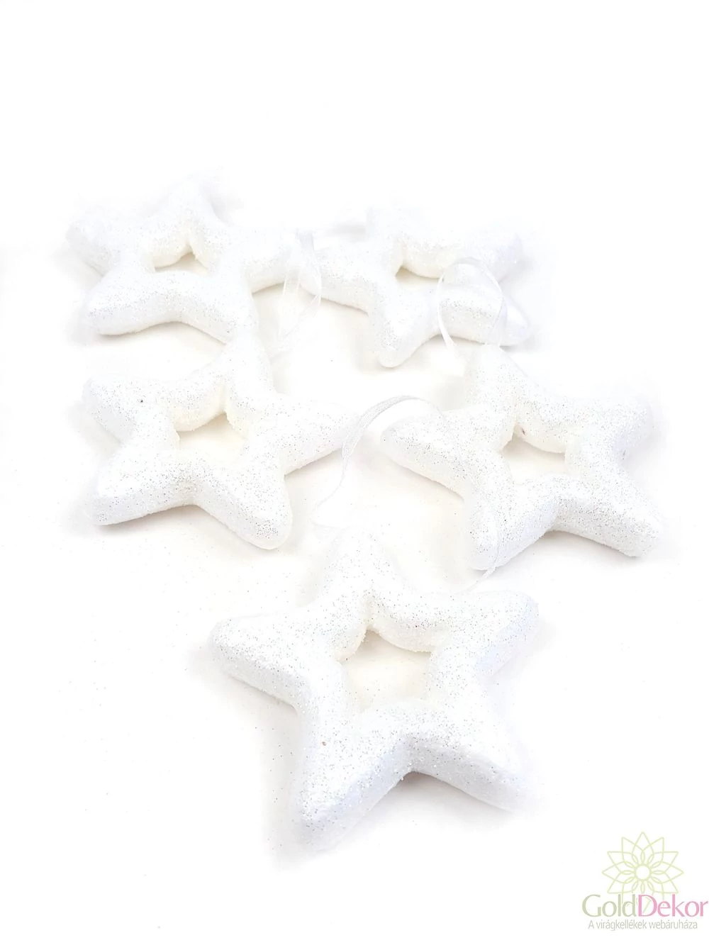 Csillámos lyukas akasztós csillag szett*5