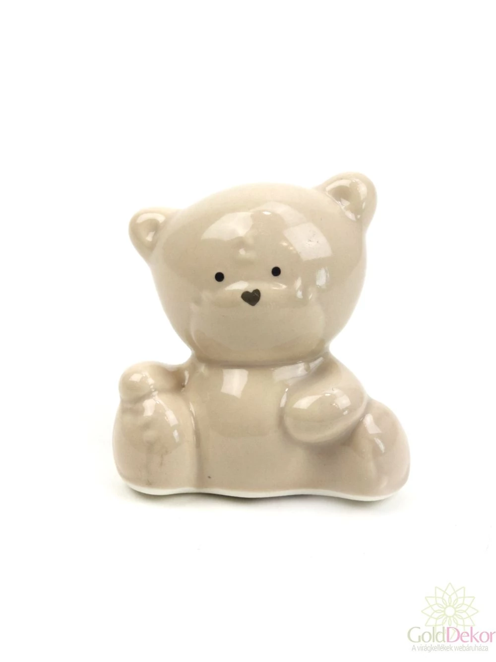 Porcelán drapp maci figura Porcelán drapp maci figura