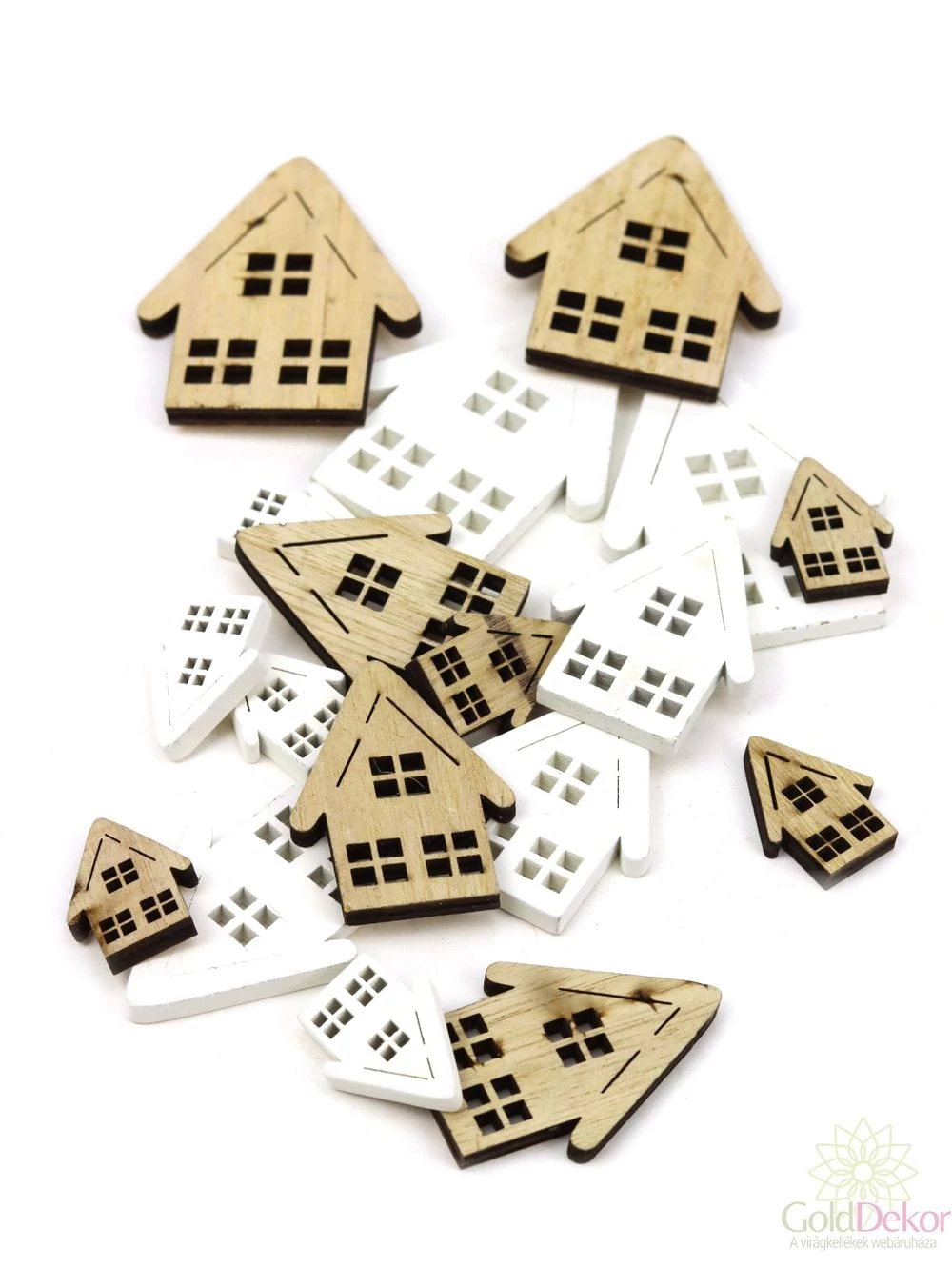 Fehér-natúr fa házikó mix