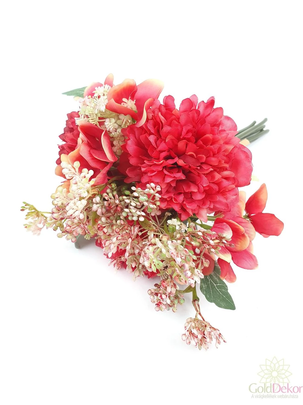 Vegyes bazsarózsa csokor 30 cm - korall