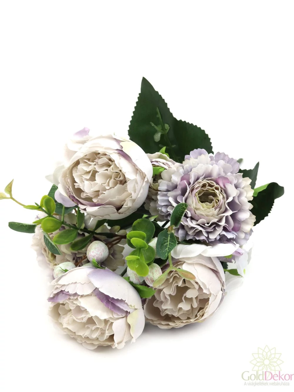 Peonia csokor körömvirággal - Lila
