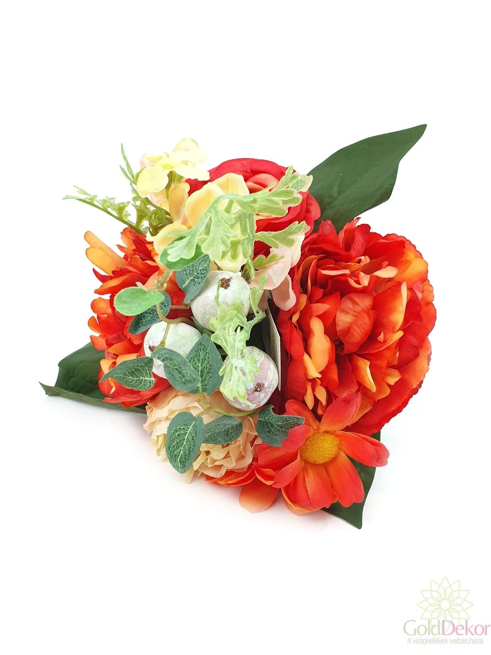 Vegyes dekor csokor nagy bogyóval - Narancs