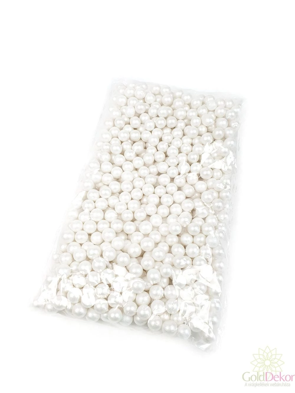 Metál hungarocell golyó 1,2 cm - Fehér