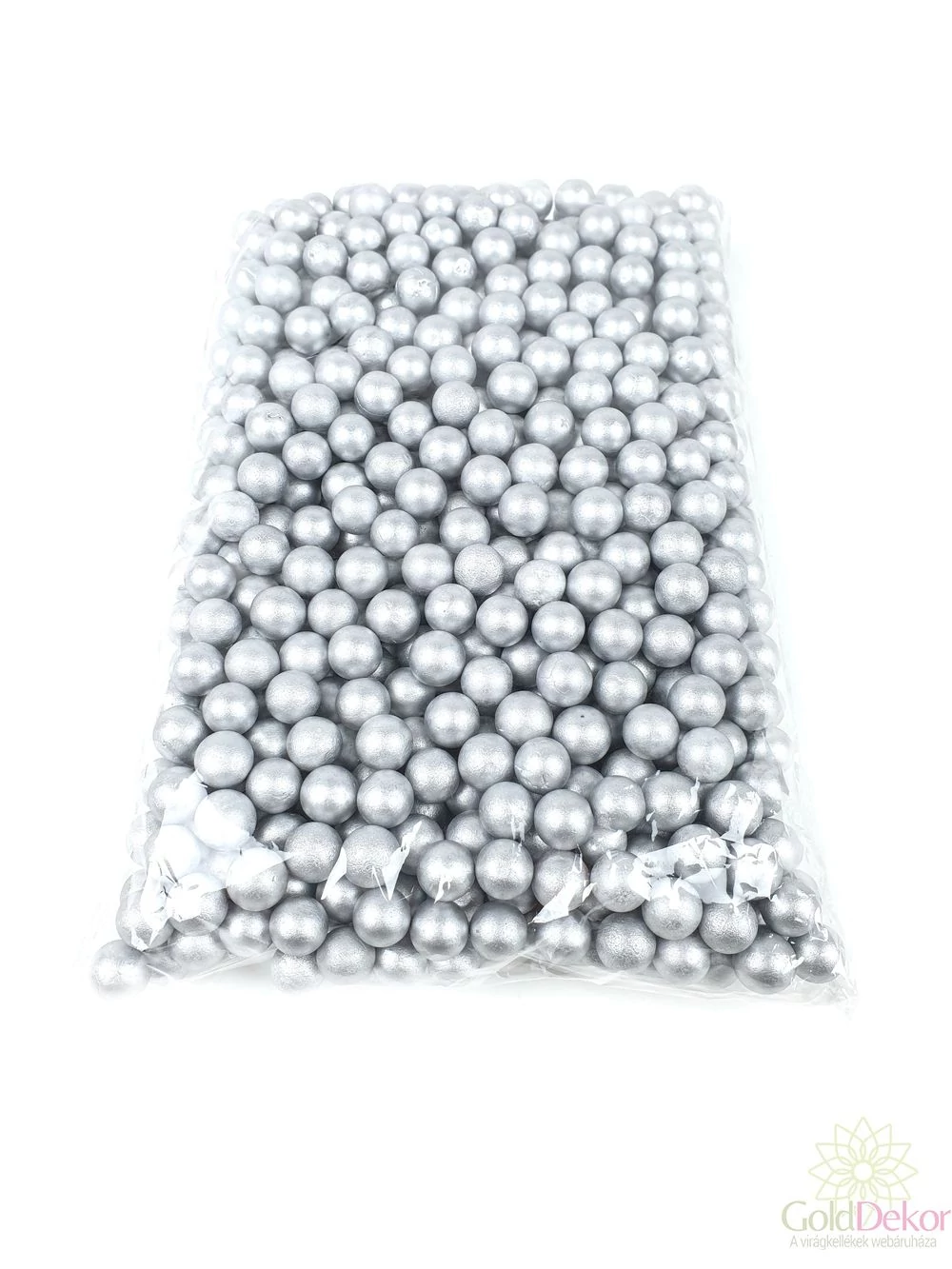 Metál hungarocell golyó 1,2 cm - Ezüst
