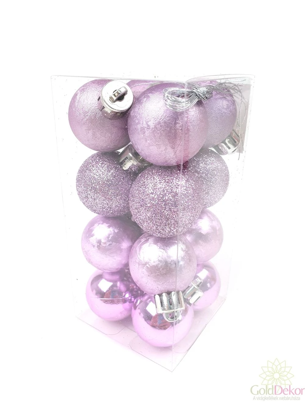 Karácsonyi gömb szett 4féle 3 cm - Lila