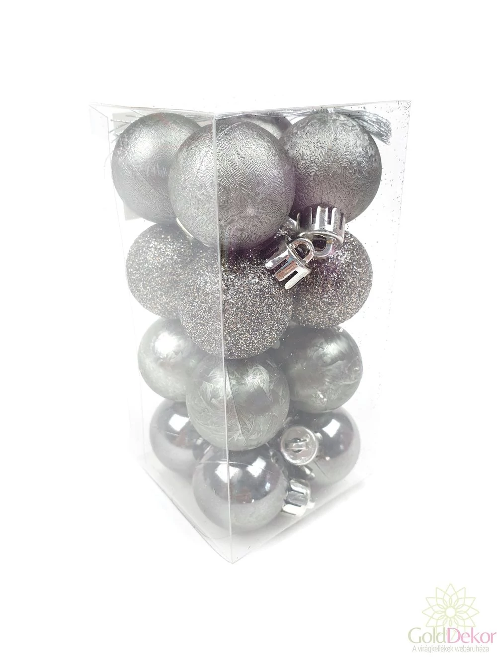 Karácsonyi gömb szett 4féle 3 cm - Cink