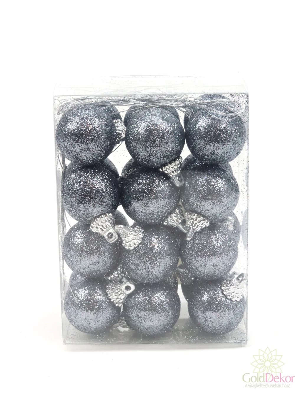 Csillámos gömb 3 cm - Grafit
