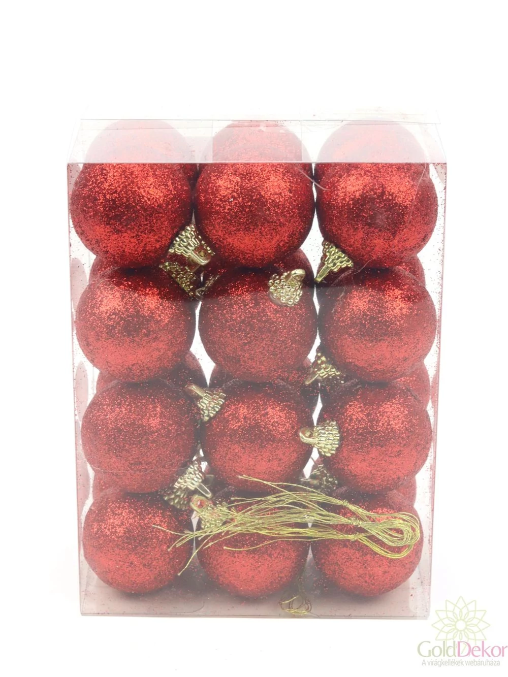 Csillámos gömb 4 cm*24 - Piros