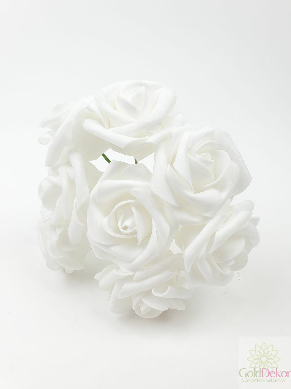 Drótos polyfoam rózsa 22 - Fehér