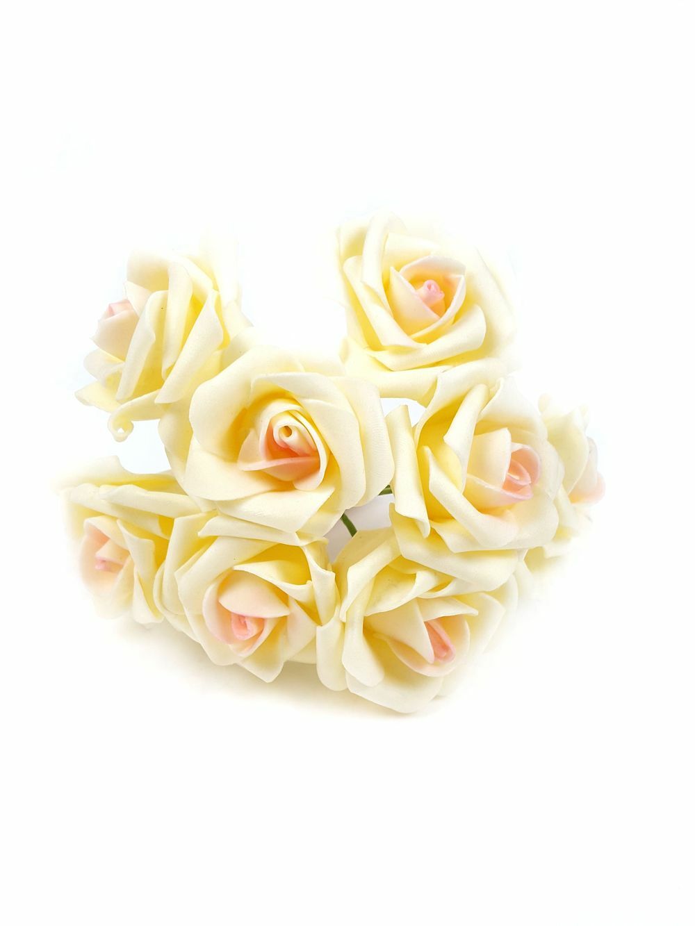 Drótos polyfoam rózsa 22 - Krém-rózsaszín