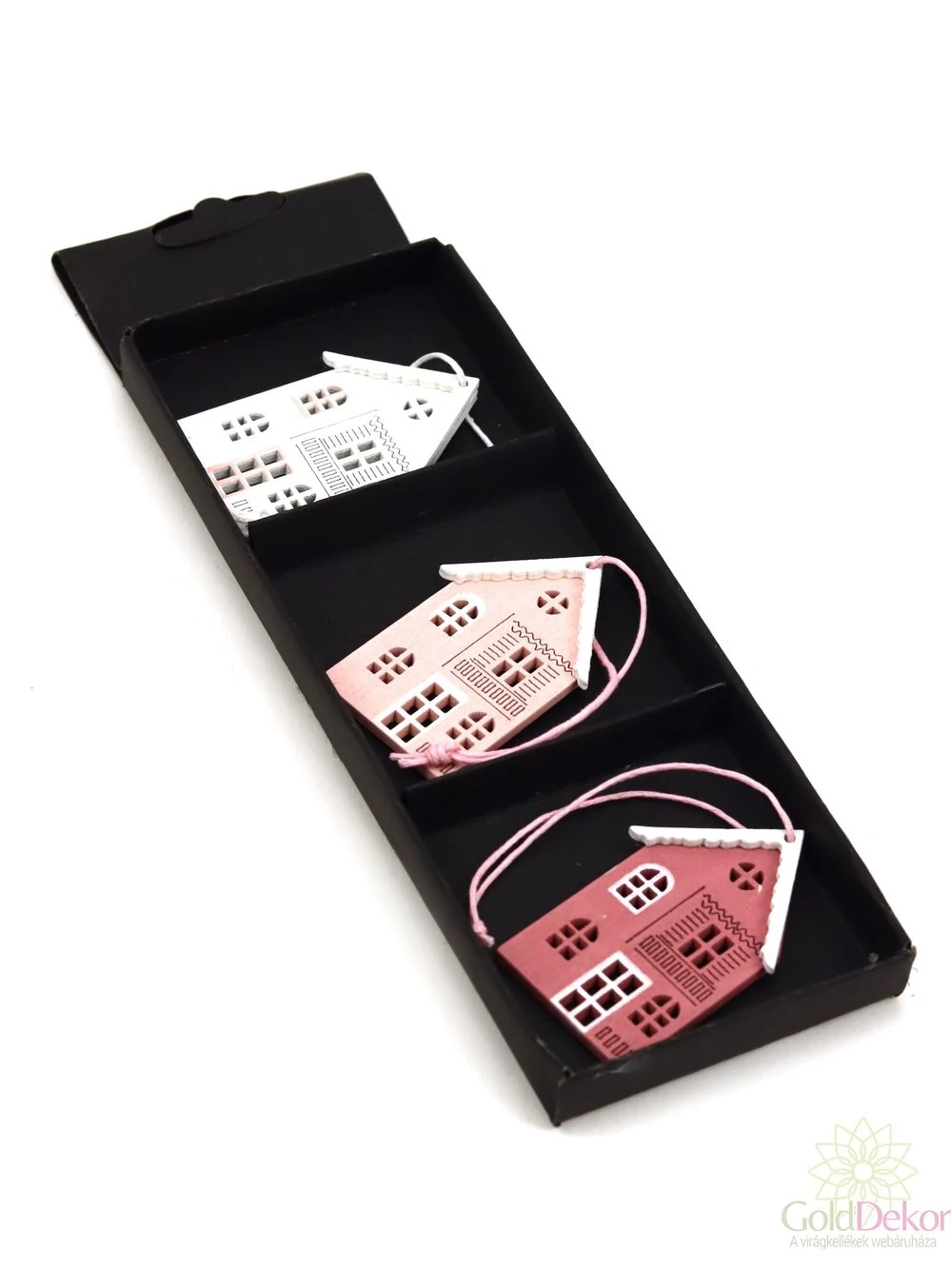 Pasztel akasztós házikó*3 - Rózsaszín