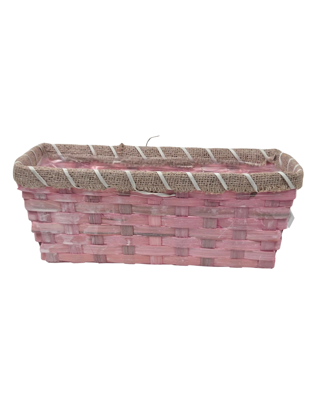 Juta peremes színes tégla kosár 25cm - Rózsaszín