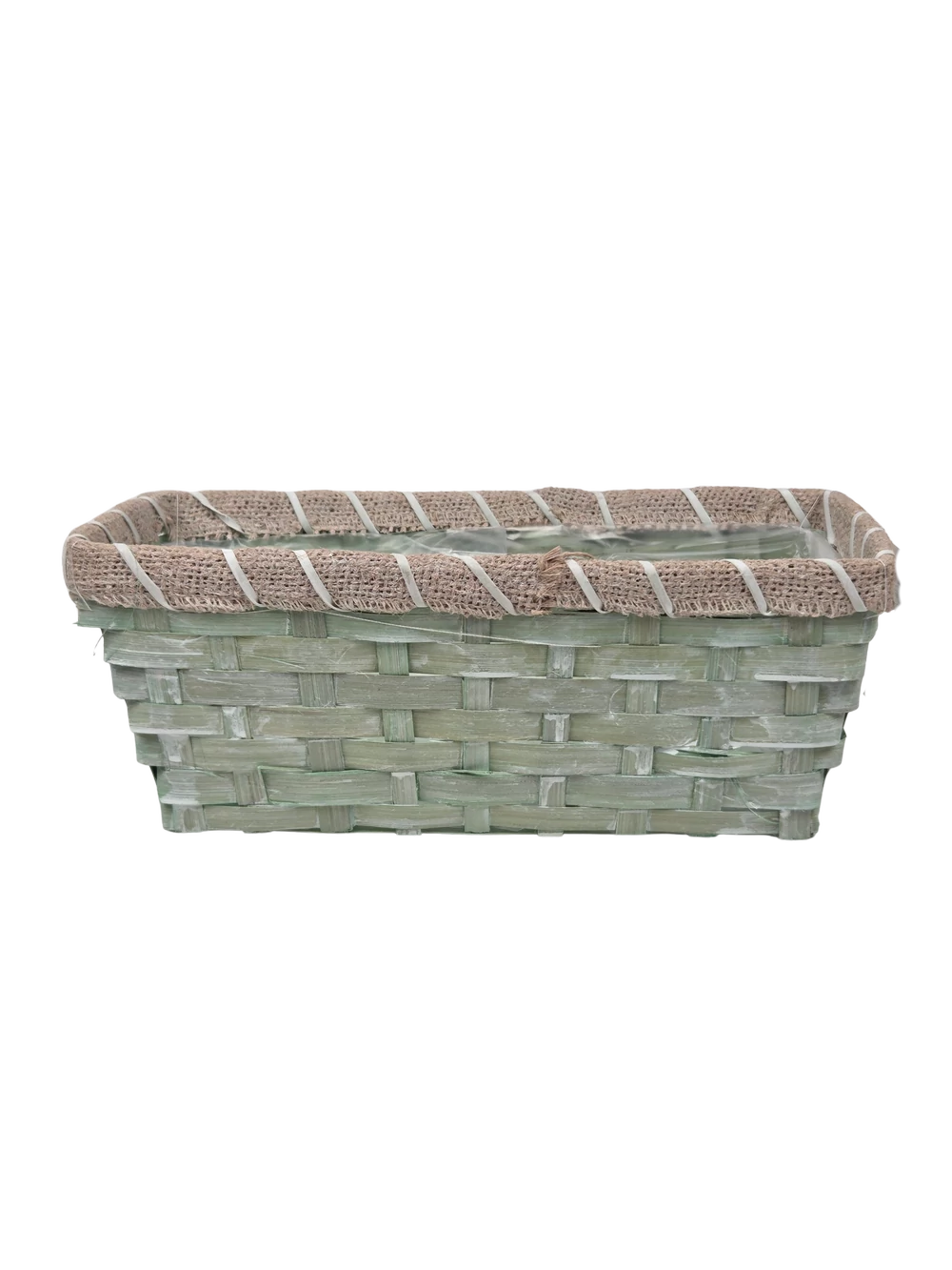 Juta peremes színes tégla kosár 25cm - Zöld