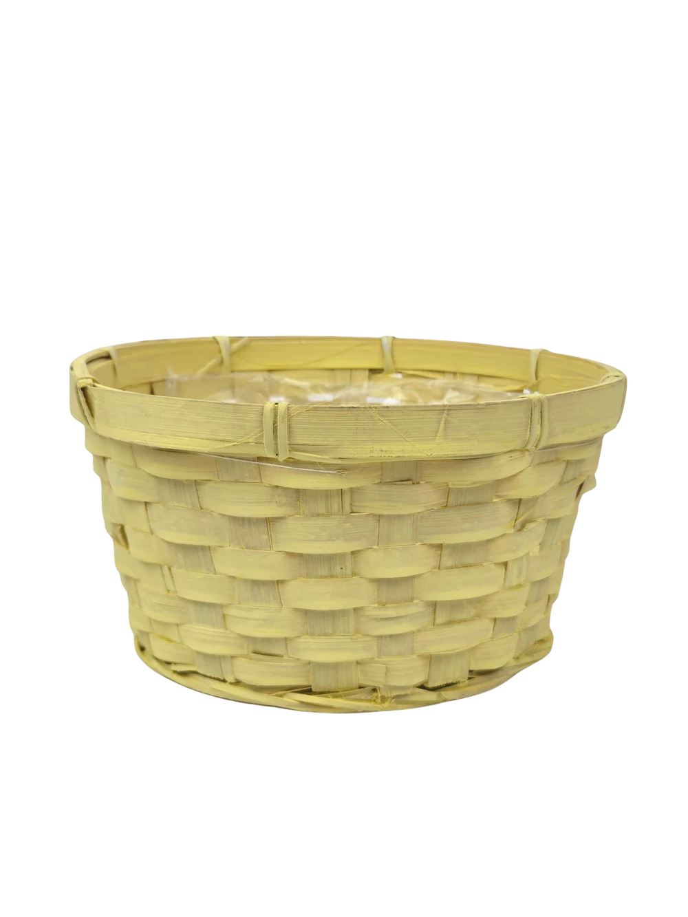 Színes kerek bambusz kosár 20cm  - Sárga