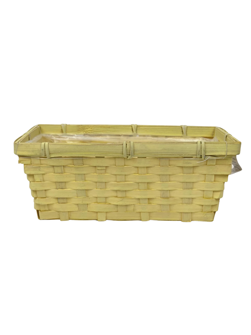 Színes tégla bambusz kosár 25cm - Sárga
