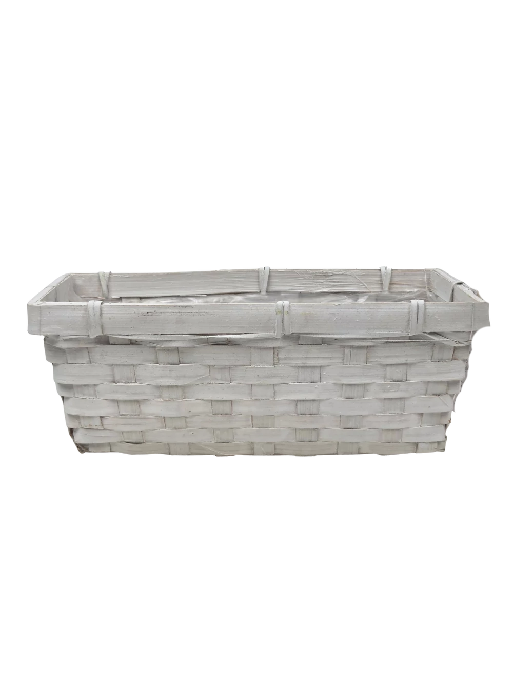 Színes tégla bambusz kosár 25cm - Fehér