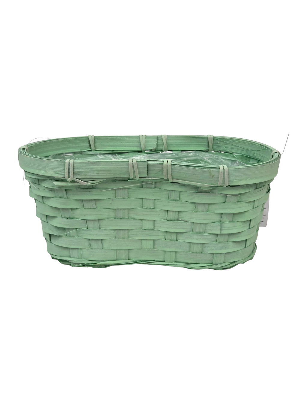 Színes ovál bambusz kosár 25 cm  - Vil. zöld