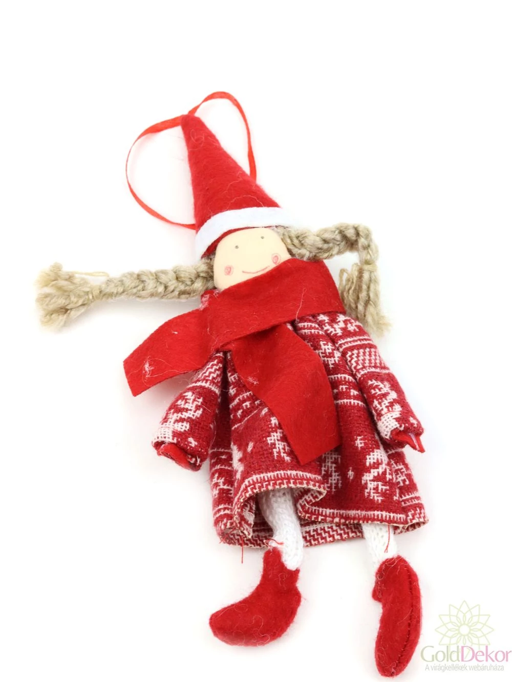 Sálas akasztós textil figura - Piros