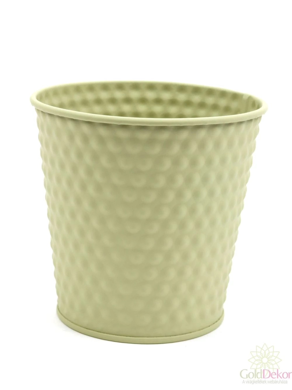 Nyomott mintás bádog kaspó B - Olíva