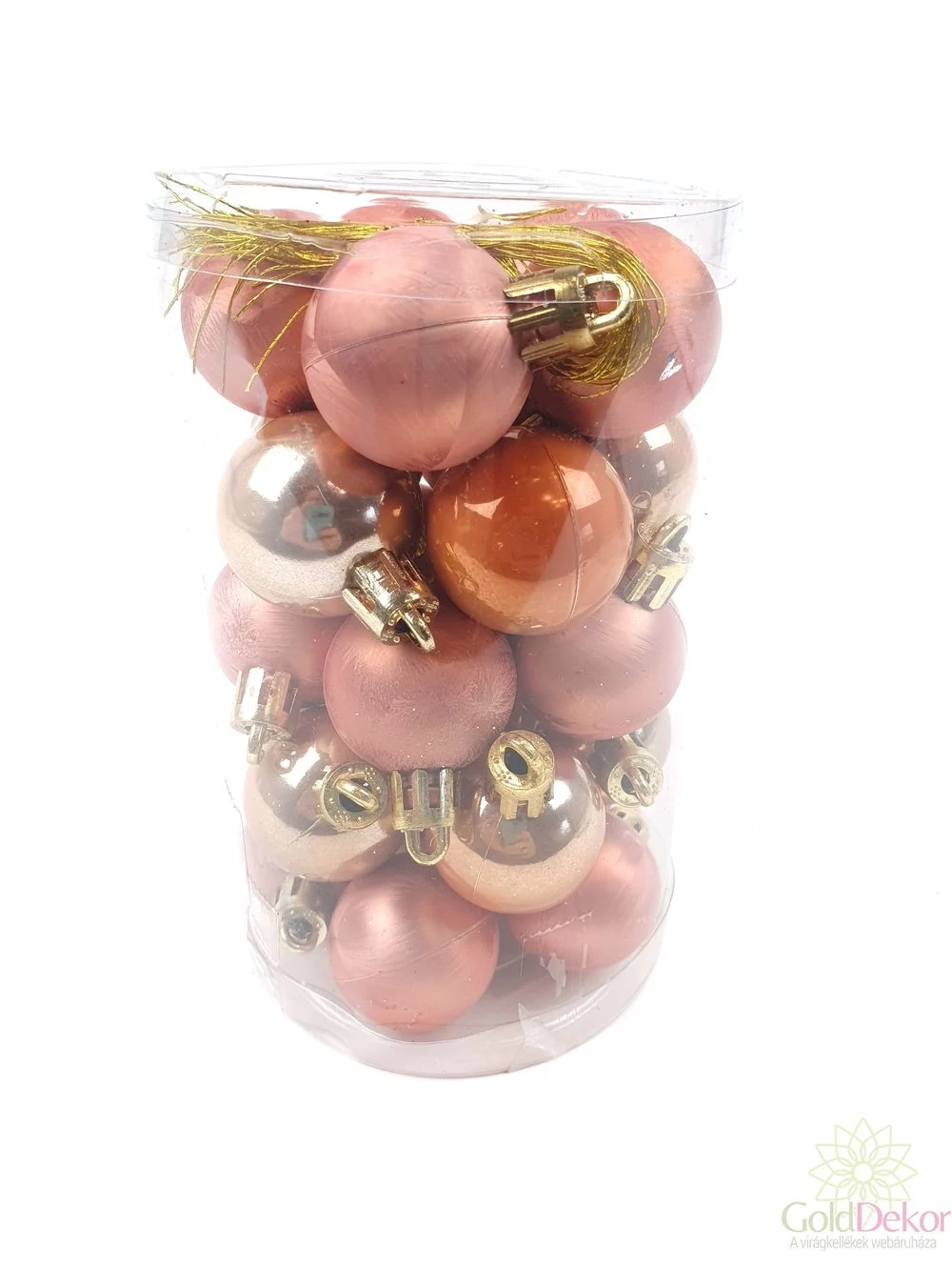 Karácsonyi gömb csőben 3 cm - Salmon