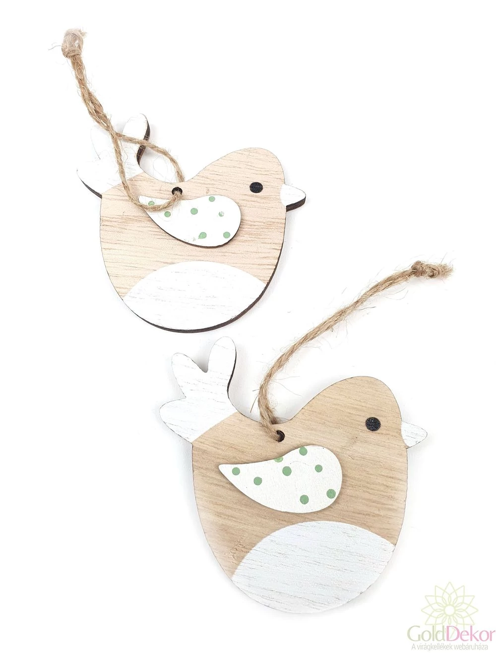 Akasztós pöttyös szárnyú madár pár - fehér