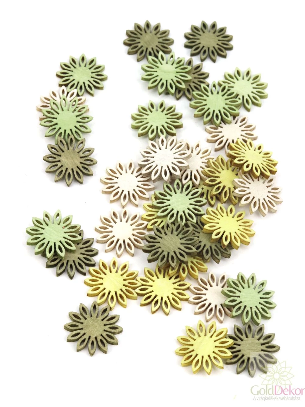 Színes apró fadekor virág - 12154B