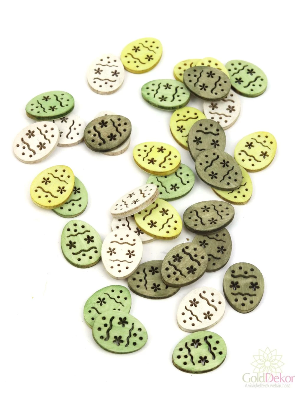 Színes apró fadekor tojás - 12366B