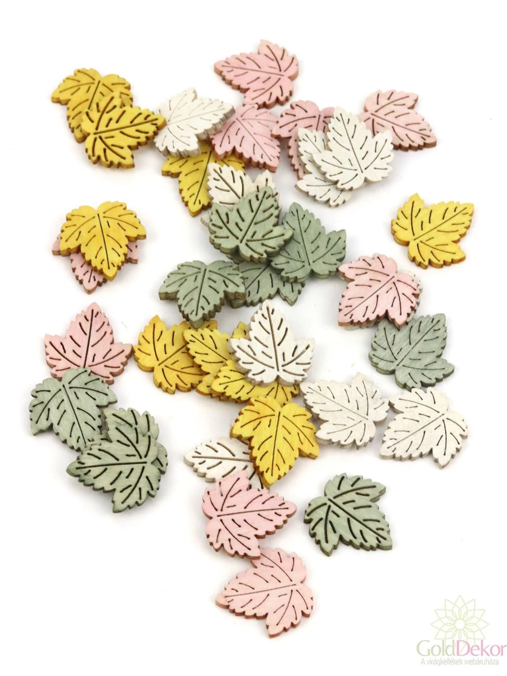 Színes apró fadekor levél - 13554B