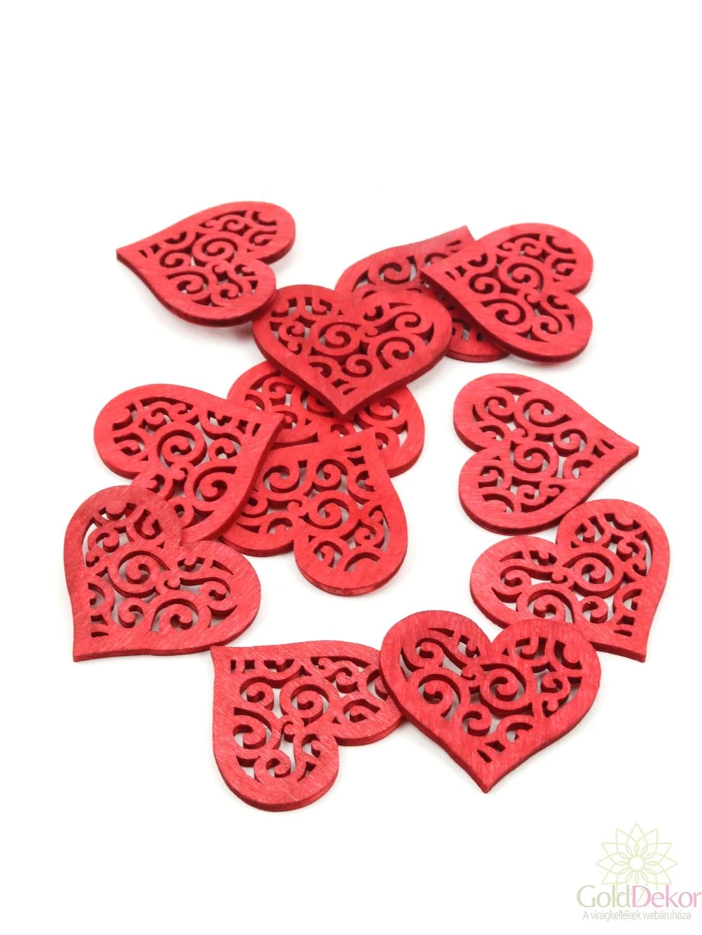 Inda mintás faszív nagy*12 - Piros