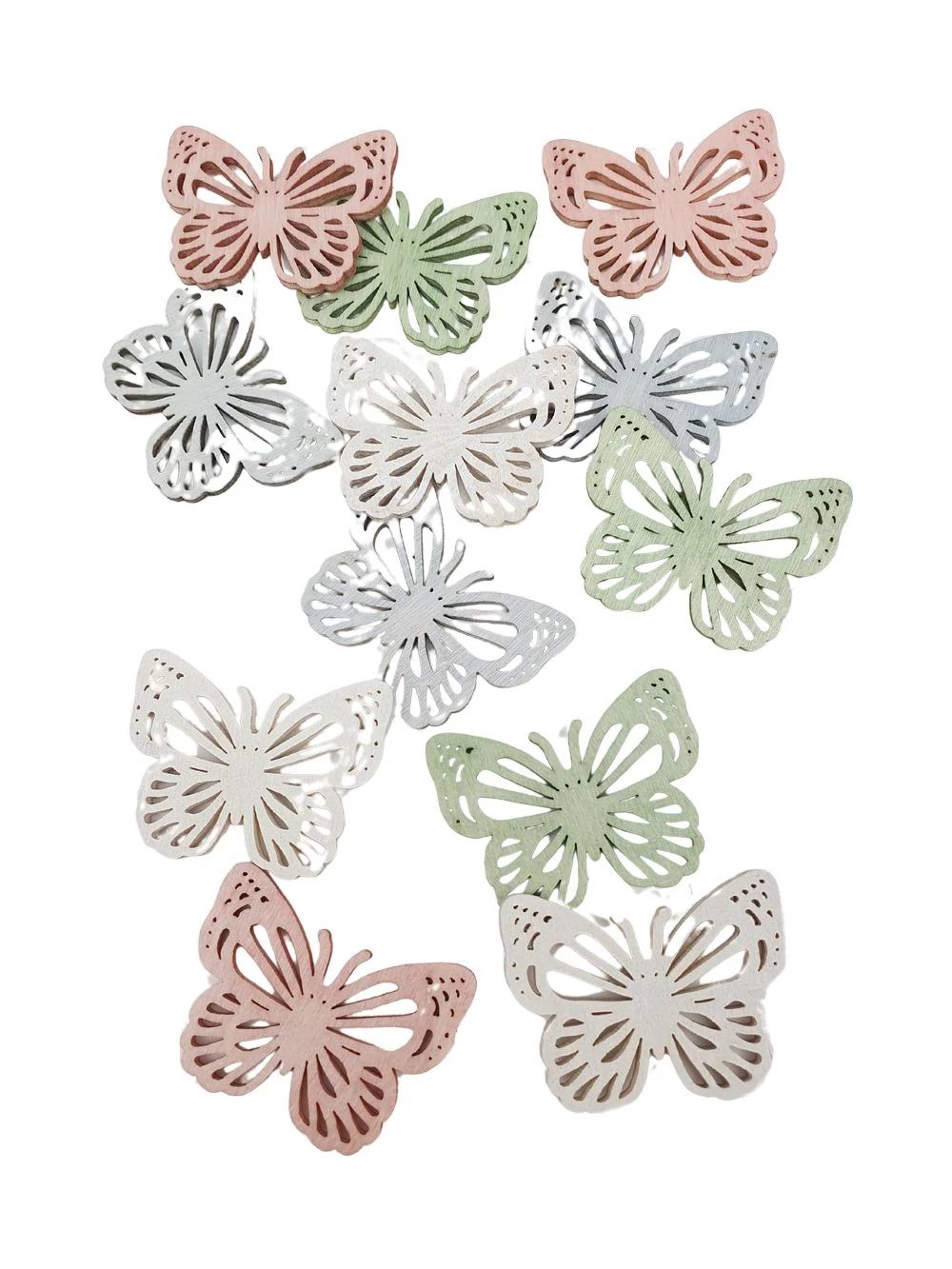 Fa dekor színes lepke 4 cm*12