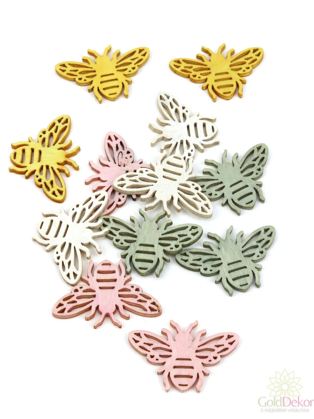 Fa dekor színes méhecske*12