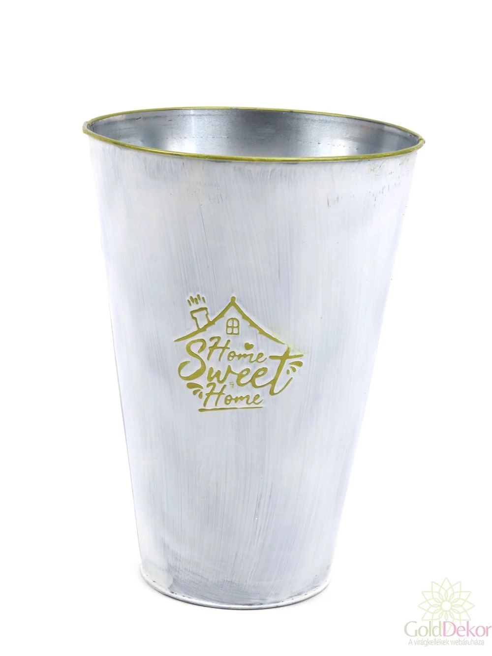 Bádog kaspó Home Sweet Home 25 cm magas