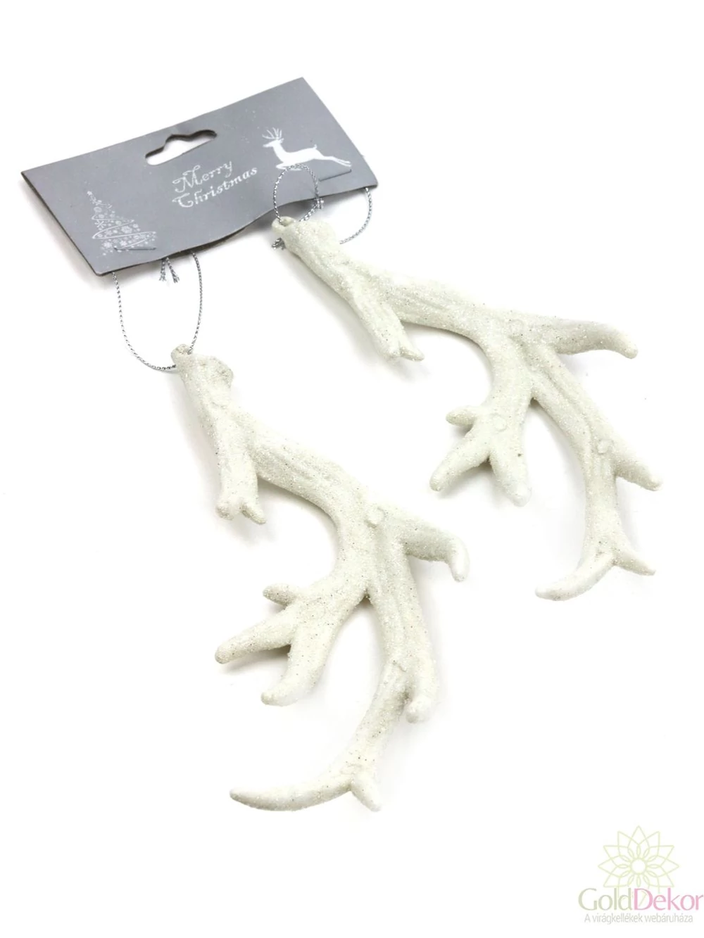 Csillámos rénszarvas agancs pár