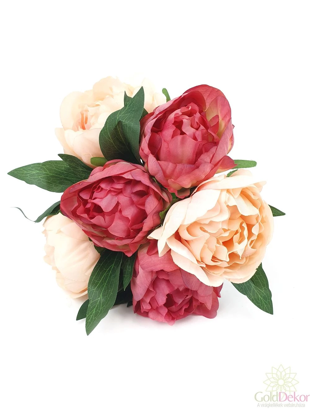 Paeonia dekor csokor*6*27 cm - Mályva-barack