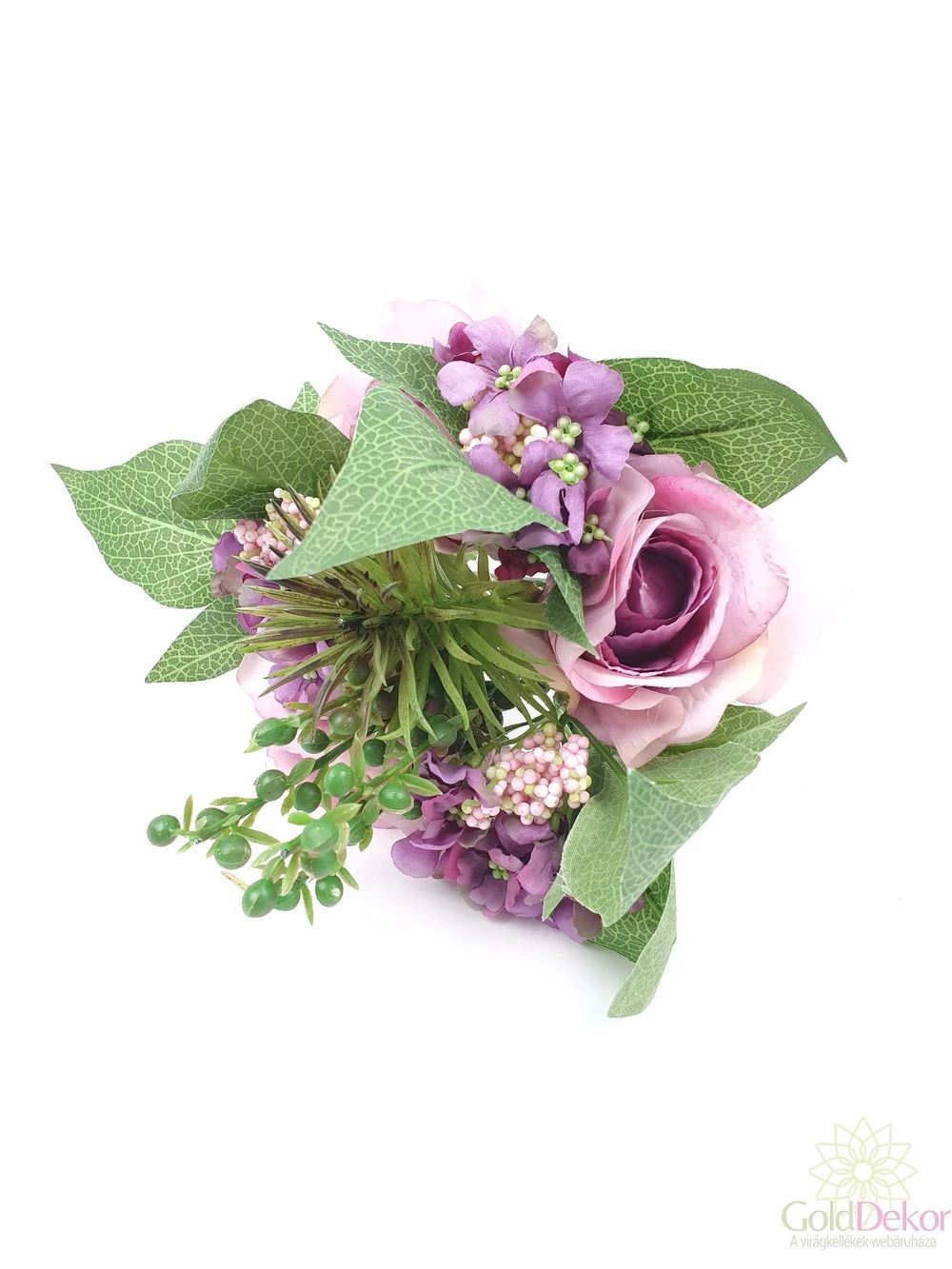 Dekor csokor pozsgás kiegészítővel - Lila