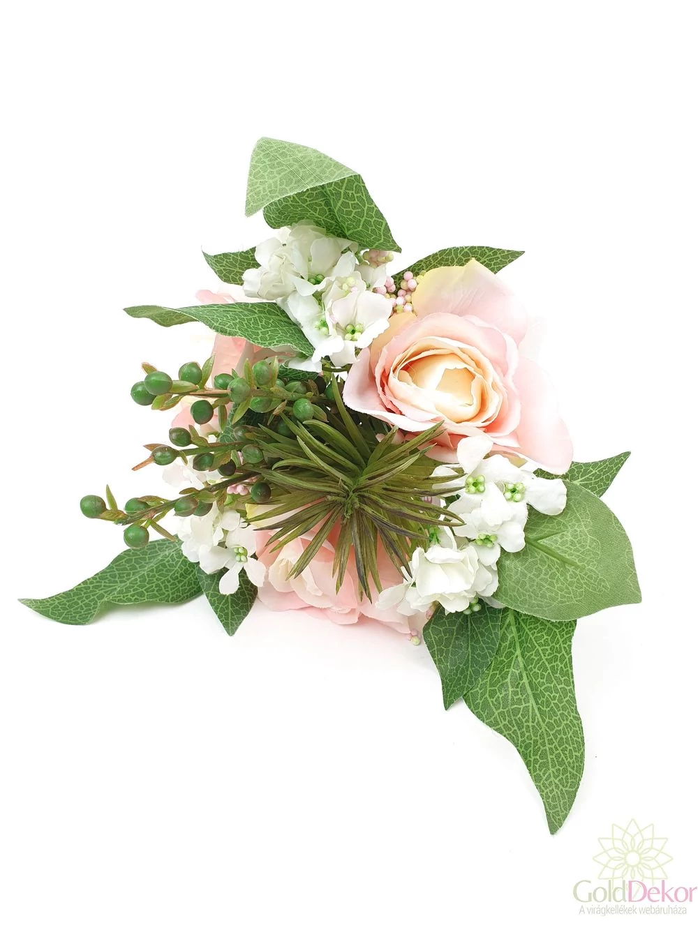 Dekor csokor pozsgás kiegészítővel - Rózsaszín