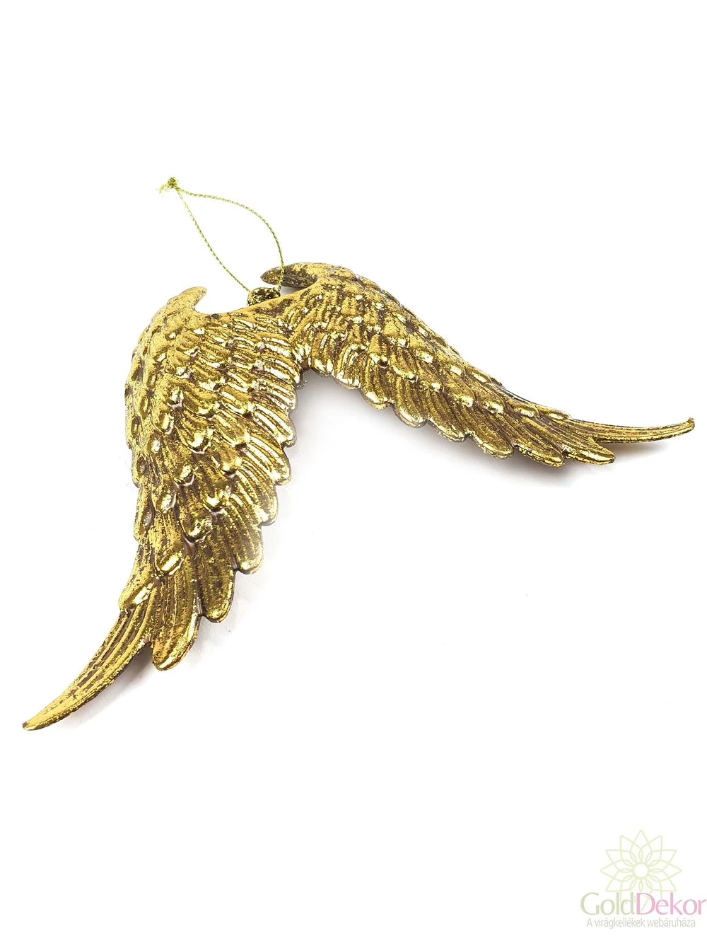 Metál színű karácsonyfa dísz - Arany angyalszárny