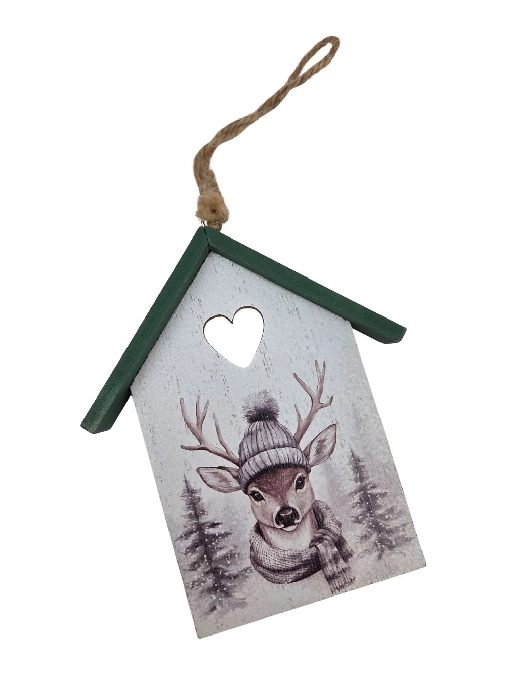 Akasztós házikó szarvas képpel