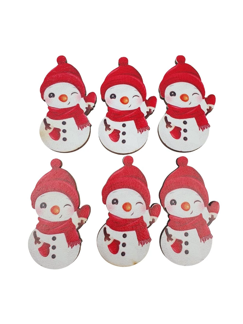 Piros sapkás integetős hóember*6 Piros sapkás integetős hóember*6