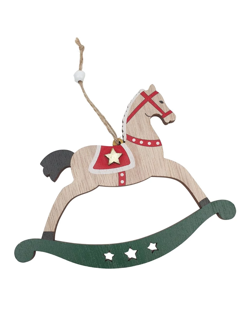 Fa akasztós csillagos hintaló - Zöld Fa akasztós csillagos hintaló - Zöld