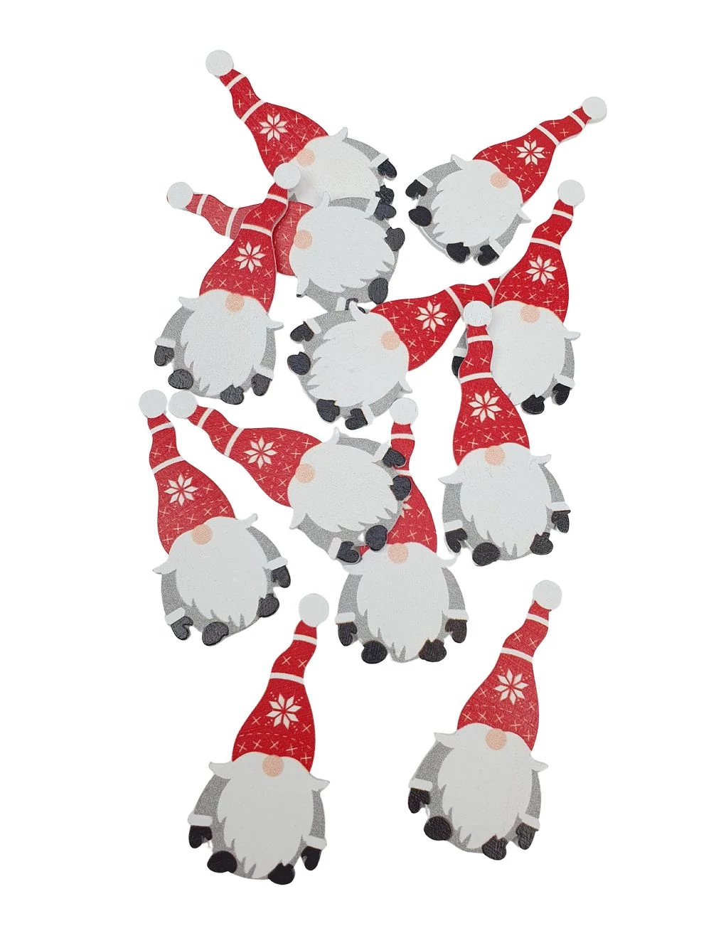 Fa dekor piros téli sapkás manók*12 Fa dekor piros téli sapkás manók*12