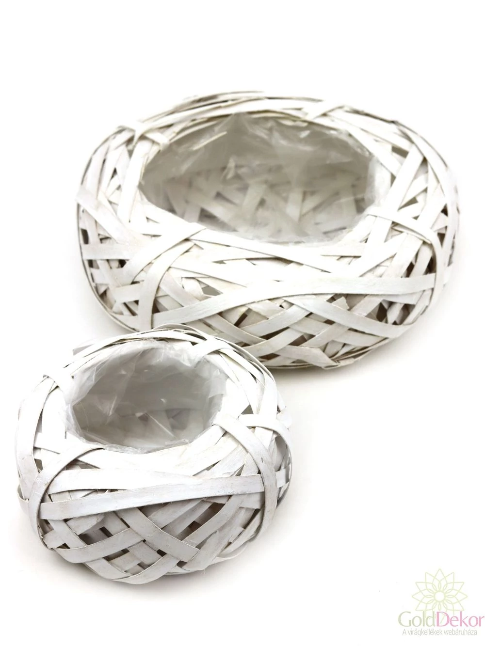 Fehér fészek kosár szett 25 cm+15 cm