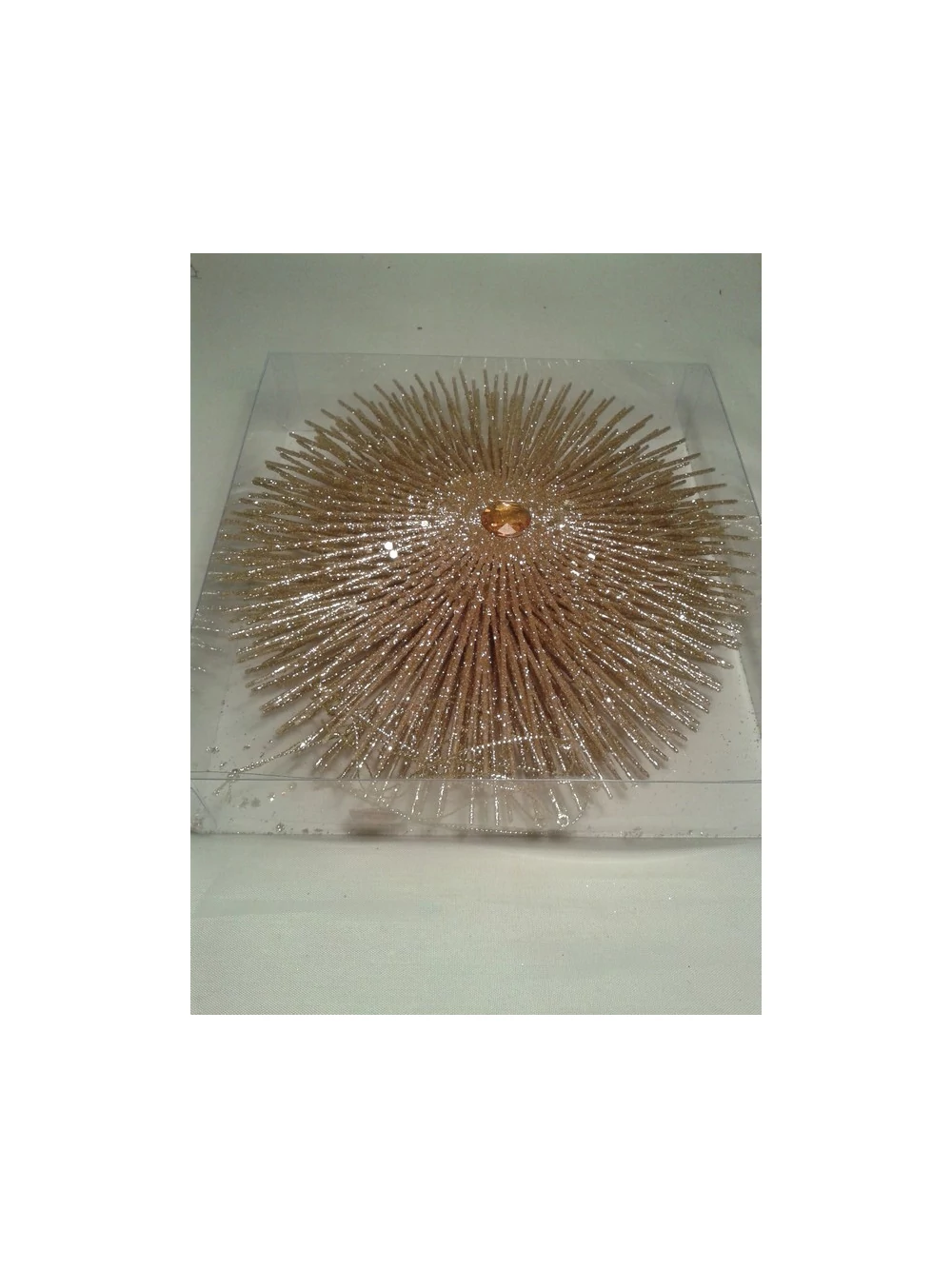 Csillag virág glitteres-köves arany