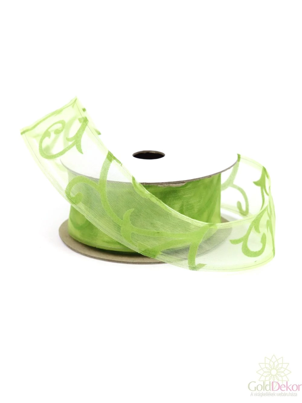 Liános organza szalag - ZÖLD