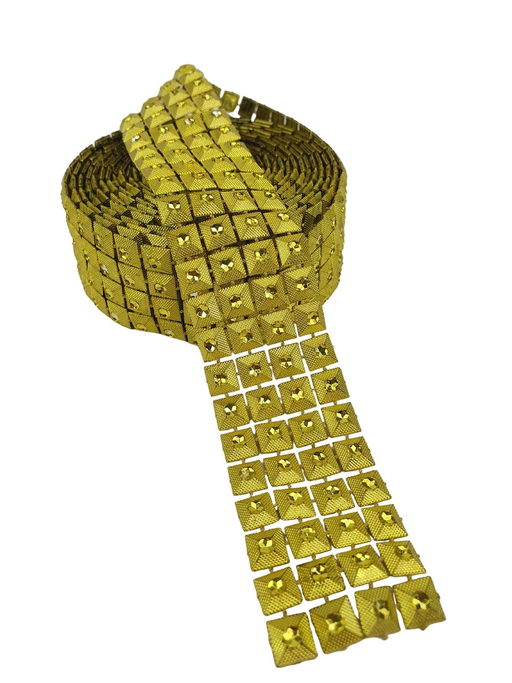 Strassz szalag kocka - Arany