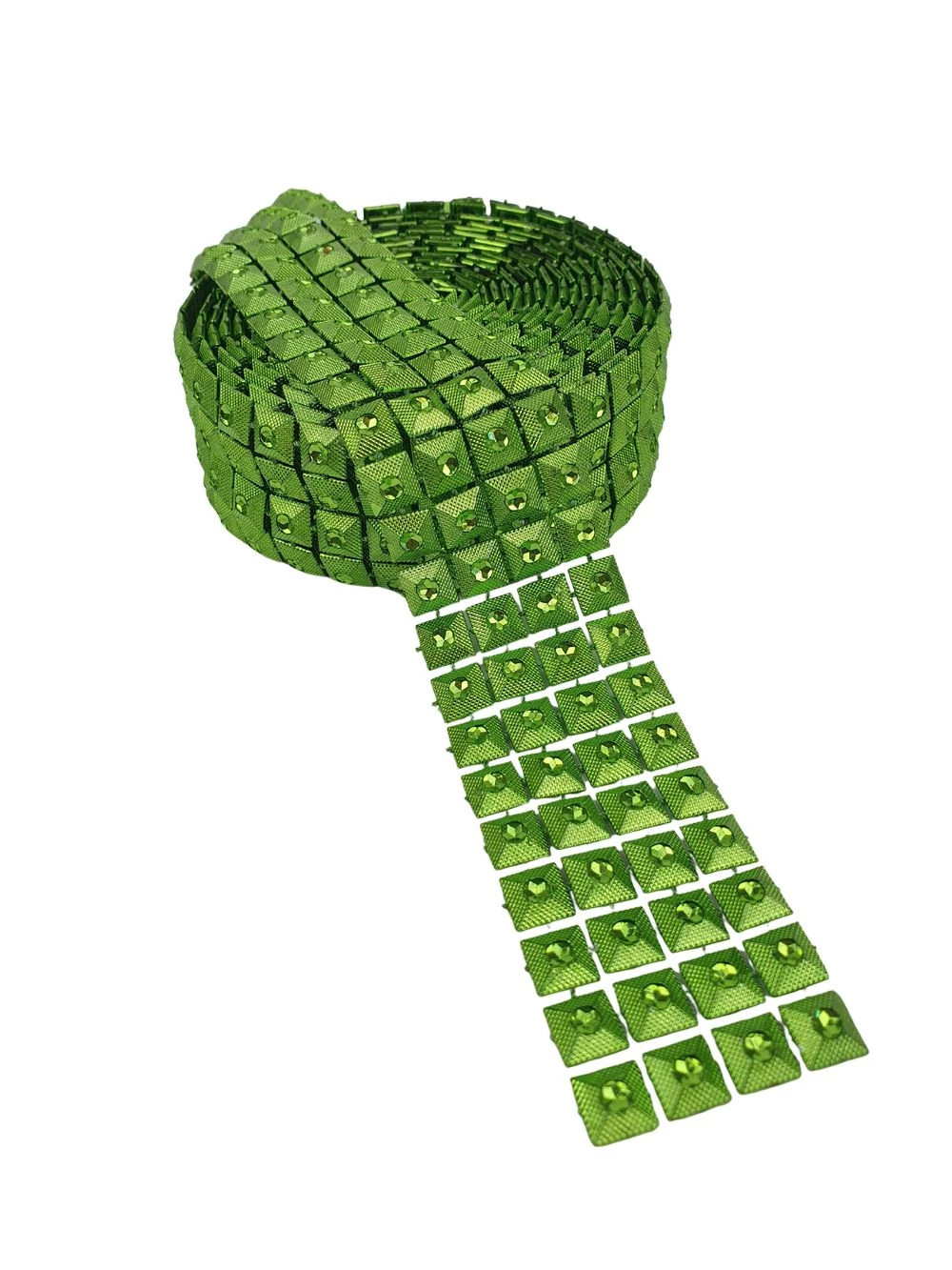 Strassz szalag kocka - Zöld