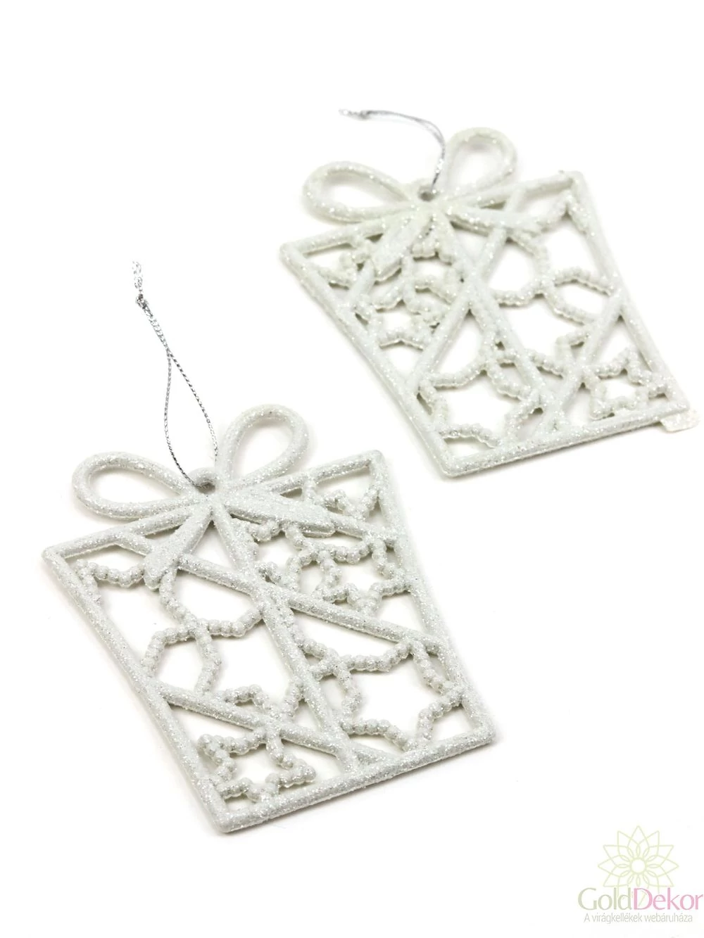 Csillámos akasztós ajándékdoboz szett