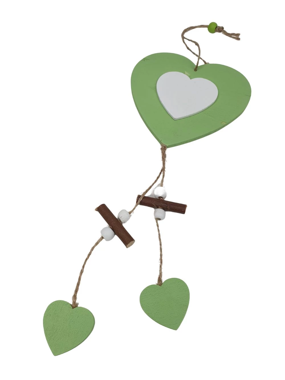 Fa darabos fa szív függő - Zöld