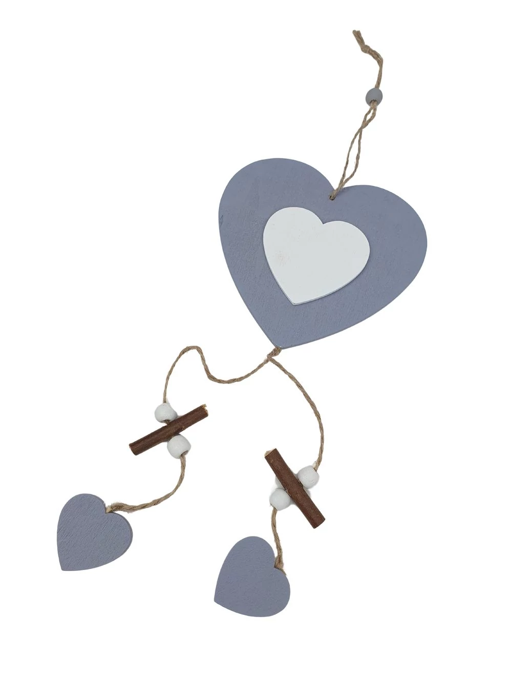 Fa darabos fa szív függő - Szürke
