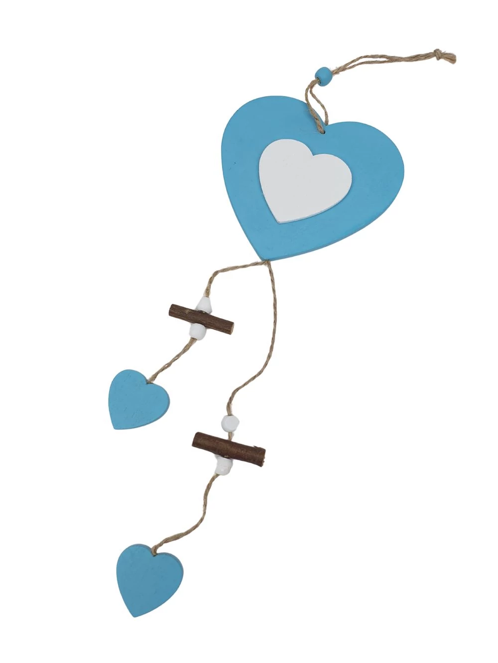 Fa darabos fa szív függő - Kék